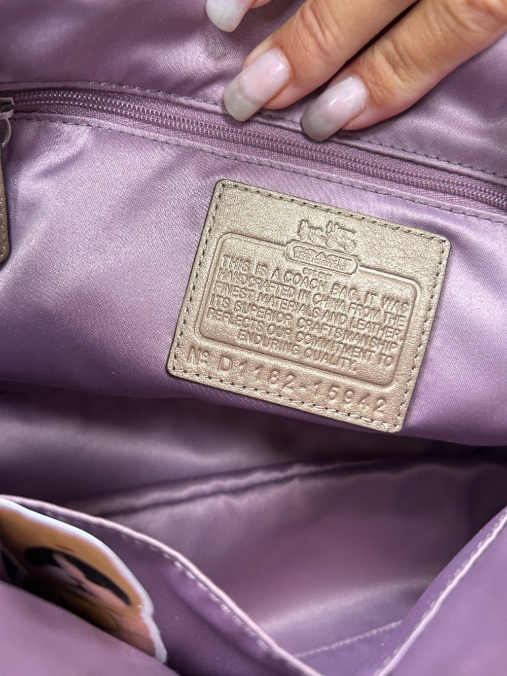 Authentic Coach Ruched Leather dusty lavender Madison  Satchel - Picture 15 of 15
